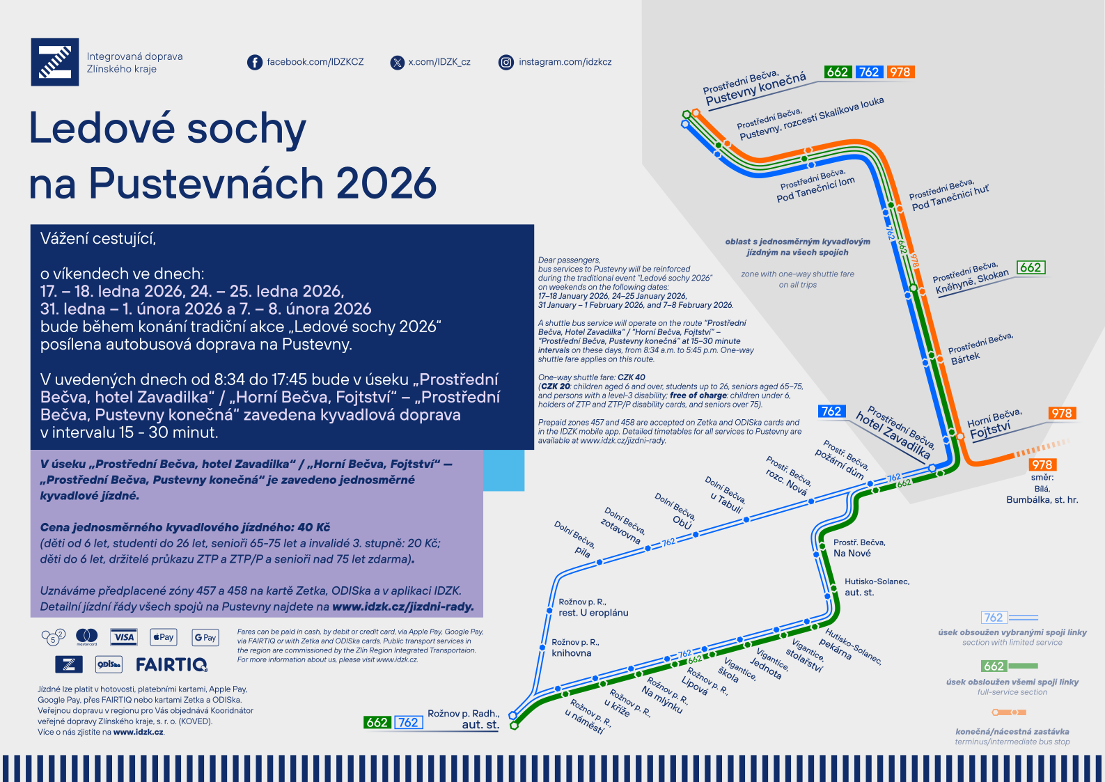 Doprava Ledové sochy 2026